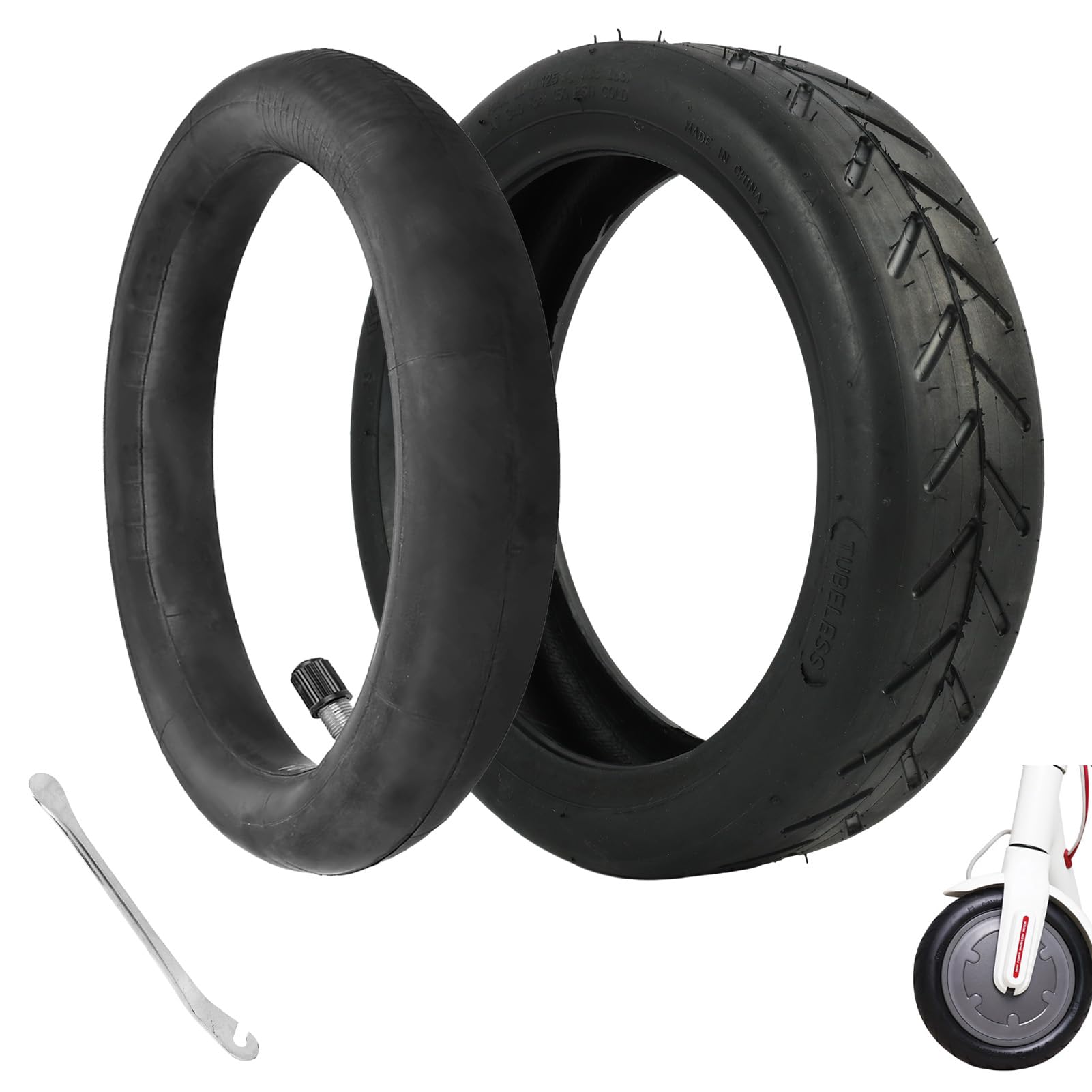 Ruedas y Cámara de Aire de 8,5 Pulgadas, Ruedas Patinete Electrico, Neumáticos Inflables Universales, Compatible con M365/Pro2/4 Lite/1S/MI3/Essential, Neumáticos 8 1/2 x 2 para Scooter Eléctrico