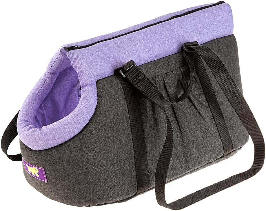 Ferplast Borsa trasportino per gatti, Trasportino per cani, Zaino per cani, Maniglie regolabili, Cintura di sicurezza, Lavabile a 30°, Max 6 kg, 37 x 21 x H 22,5 cm, Viola