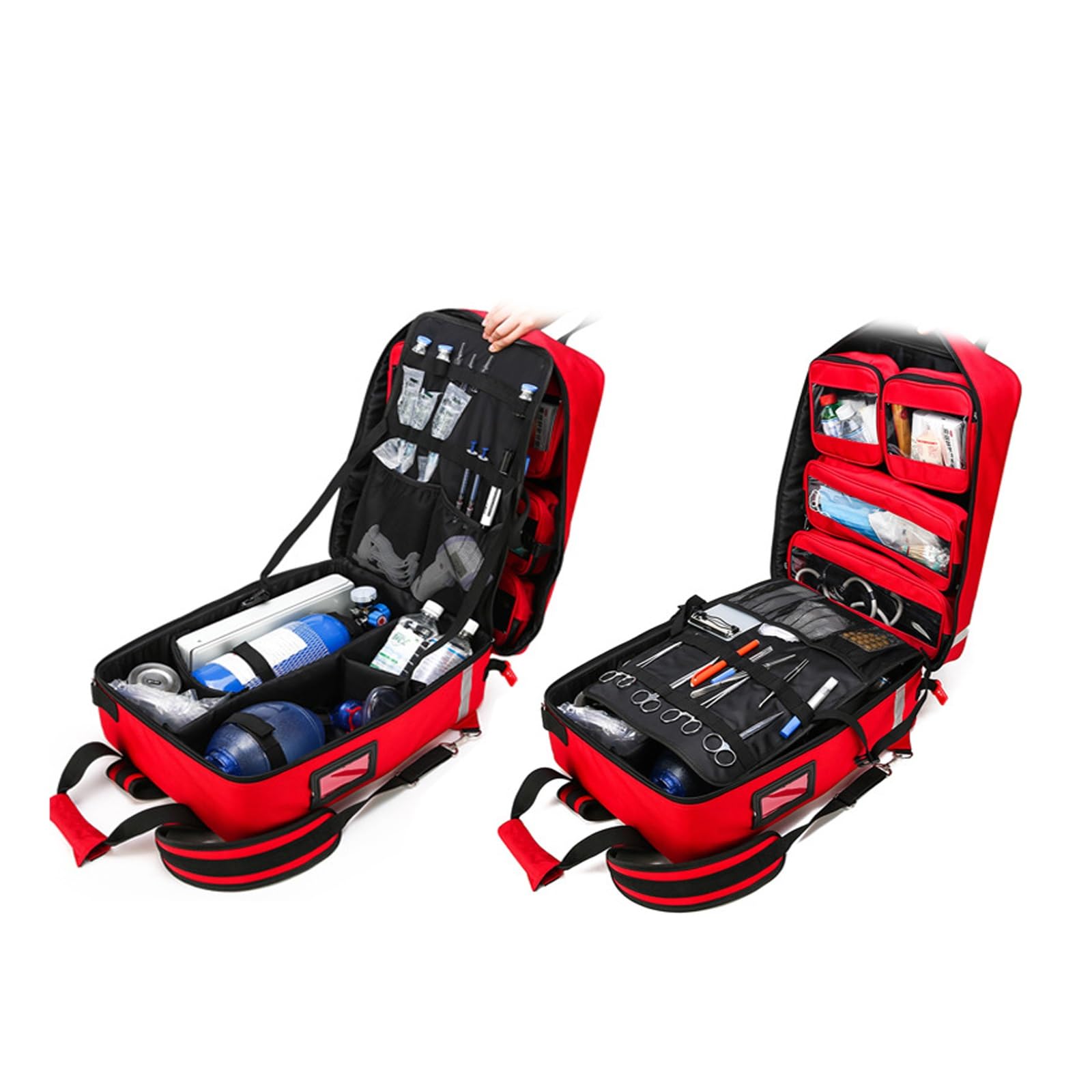 Maletín Grande For Emergencias Médicas,Ruedas Silenciosas For Escalada,Almacenamiento Científico,Herrajes Duraderos,Bandas Reflectantes,Botiquín De Primeros Auxilios