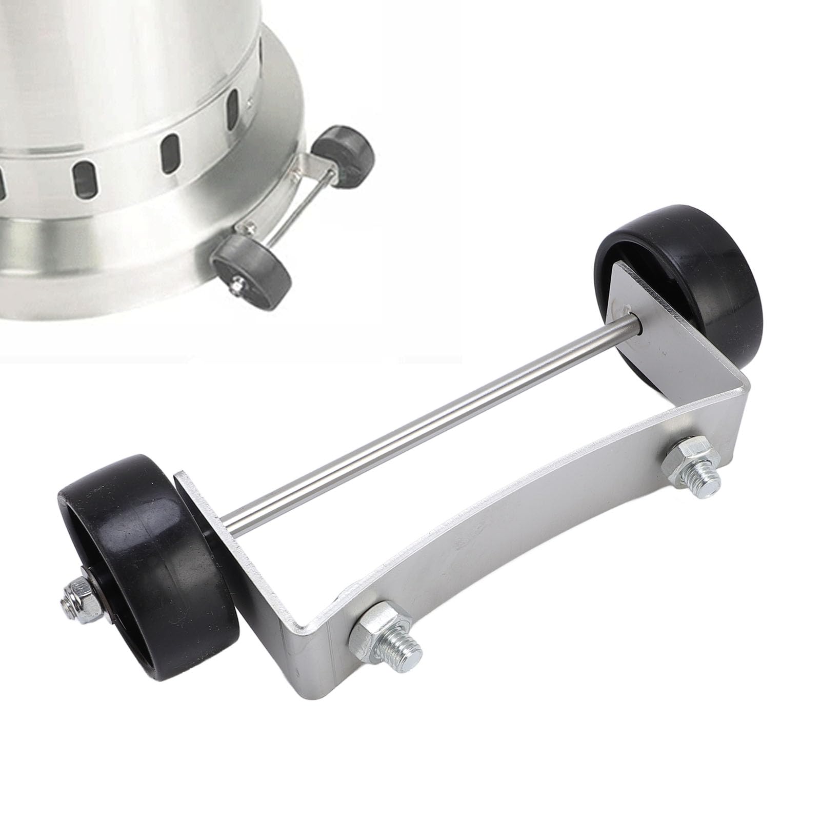 Kit de Ruedas para Calentador de Patio, Ruedas de Repuesto Universales de Plástico de Acero Inoxidable Fáciles de Instalar con Soporte Preinstalado, para Movilidad de Cale