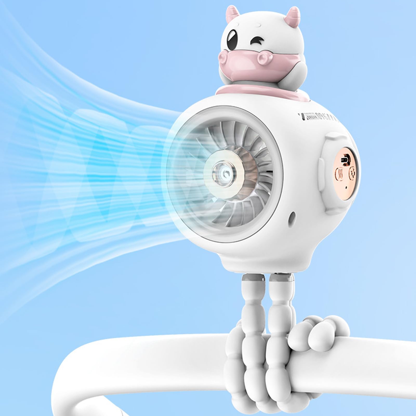 Ventilatore Rinfrescante Per Passeggino Ventilatore Rinfrescante Per | 3 Velocità Regolabili, Alimentazione USB E Design Compatto Per Shopping, Campeggio, Auto E Viaggi All’Aperto