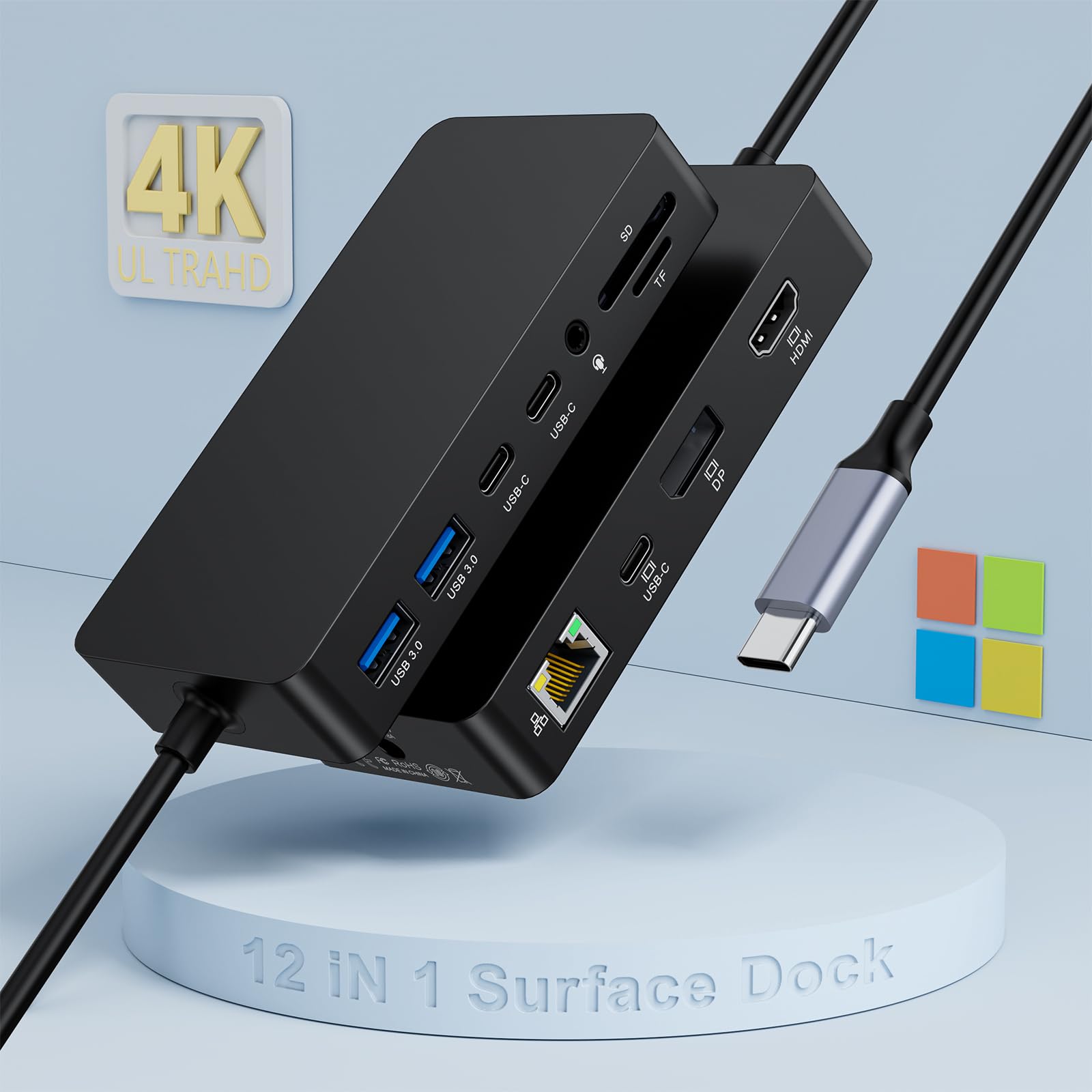 Amazon.co.jp: 【2026新登場】12in1 Surface ドック USB-C surface