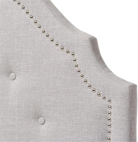 Miniatura 4 de BOWERY HILL Moderna cabecera tapizada doble en beige grisáceo