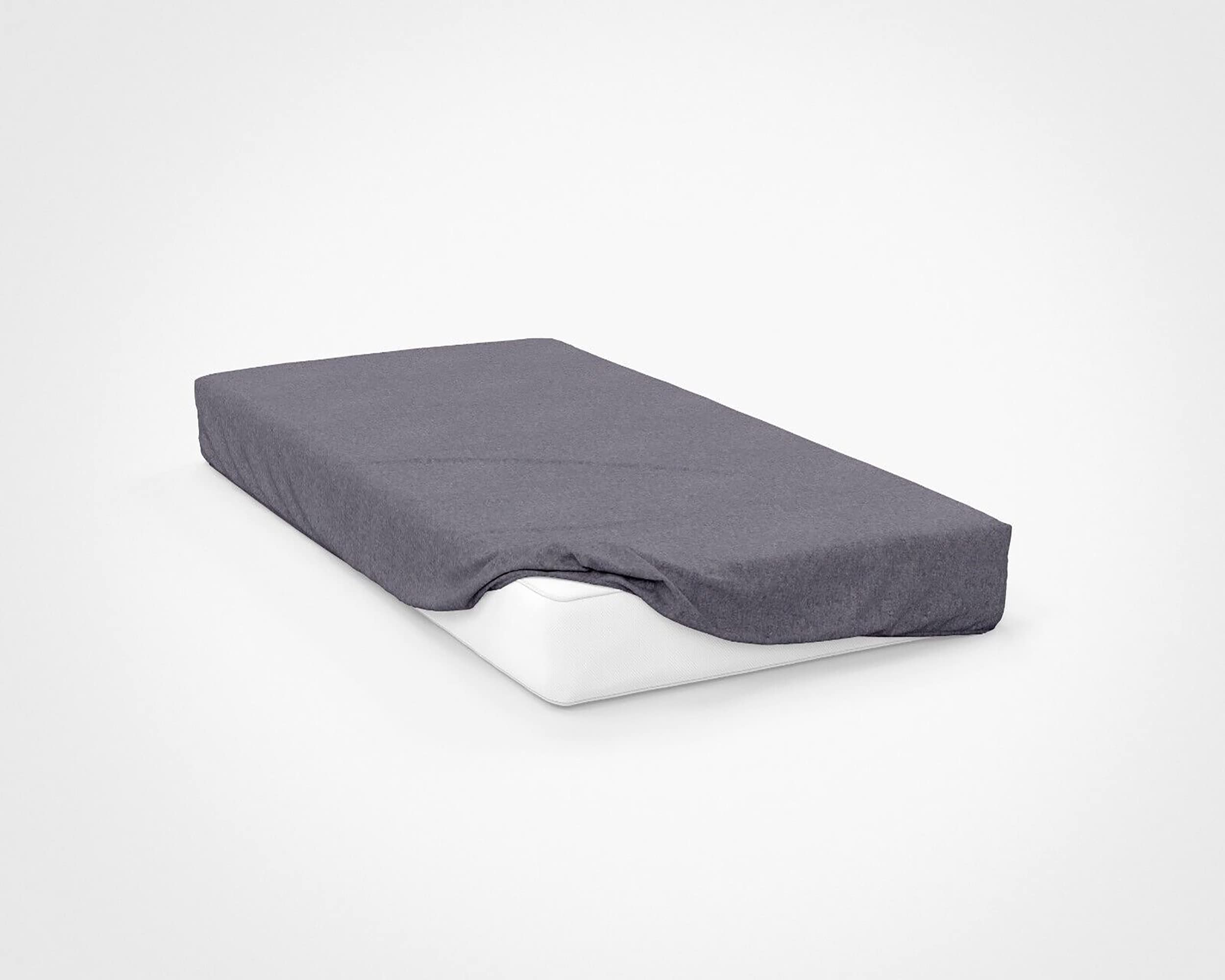 NightComfort 100% Jersey Cotton Knitted Cot Bed Fitted Sheet Mattress Cover, Grey, 120cm x 60cm (Cot/Travel Cot Size) — image 1
