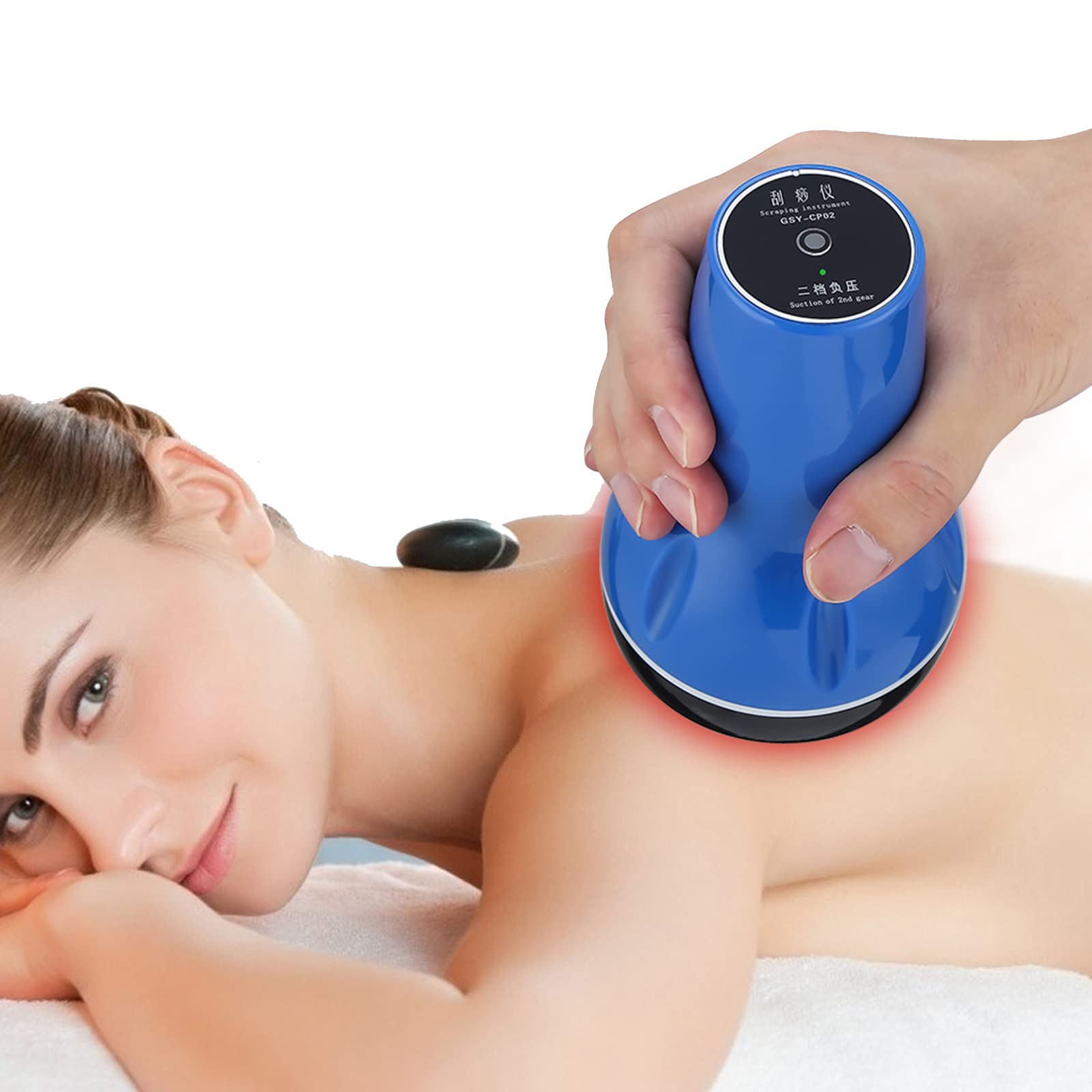 FAXIOAWA Set di coppette elettriche, coppettazione elettrica raschiante a 6 Marce, massaggiatore Gua Sha per Terapia Fisica Portatile per alleviare Il Dolore alla Schiena e al Corpo