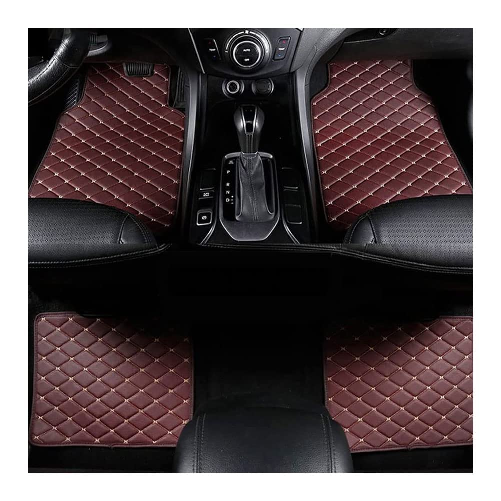 Ampaco F/Coffee 4Pcs Custom Leather Car Loor Mats Or Toyota Auris Corolla E210 2018-2022, All Weather Ront Rear Row Auto Carpet Liner Set Waterproo Protection Accessories,