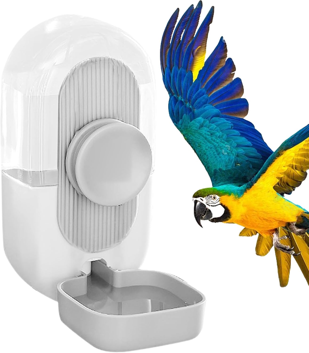 Automatischer Vogelfutterspender mit Wasserspender, hängend, sauberes Füttern und Trinken, abnehmbar, leicht zu reinigen, für kleine Vögel, Papageien, Kakadus, Kanarienvögel