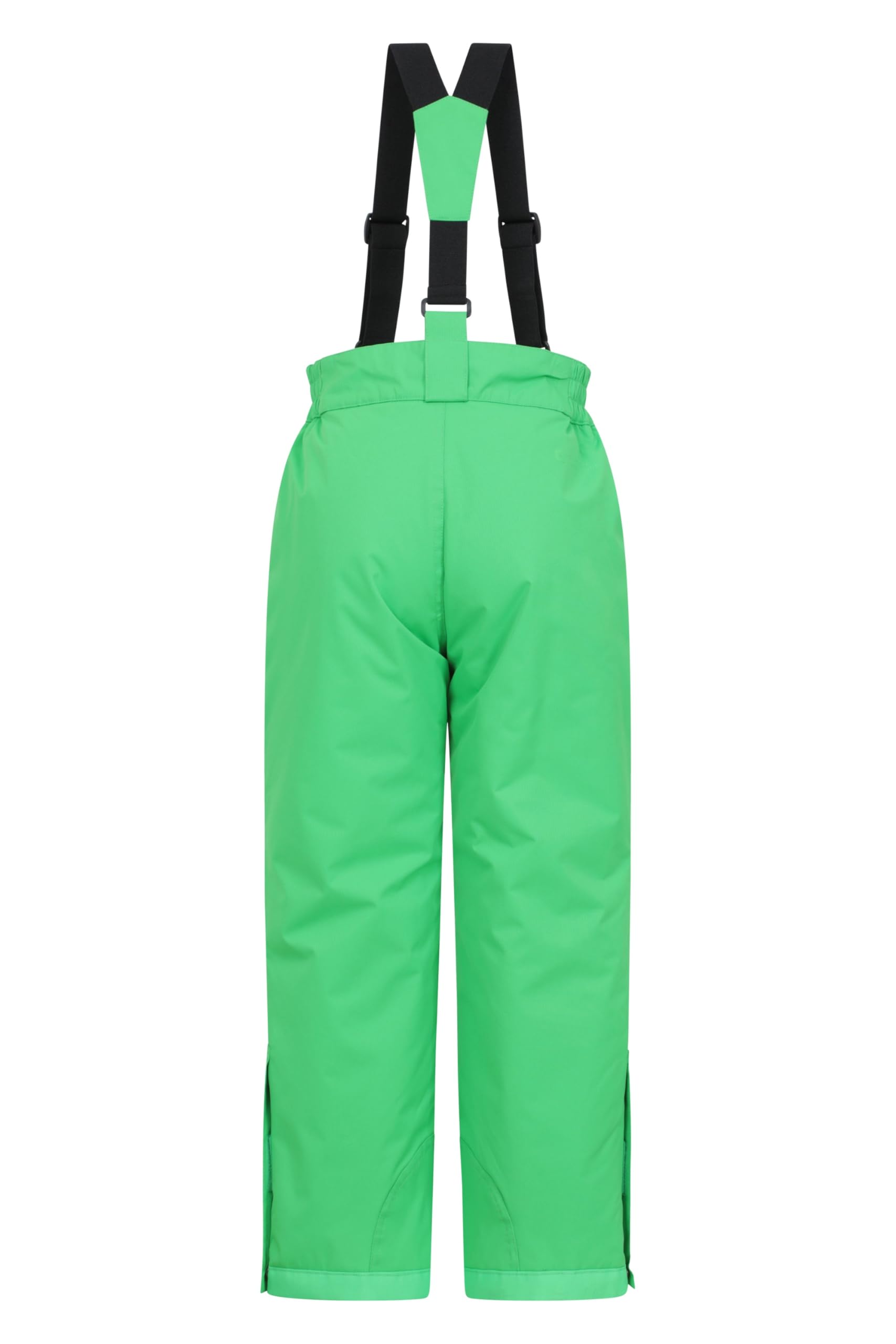 Mountain Warehouse Pantalón de esquí Raptor para niños - Rodillas reforzadas, 2 Bolsillos, pantalón Impermeable a la Nieve, Cremallera en el Tobillo y Tirantes Desmontables, Invierno Verde 13 Años