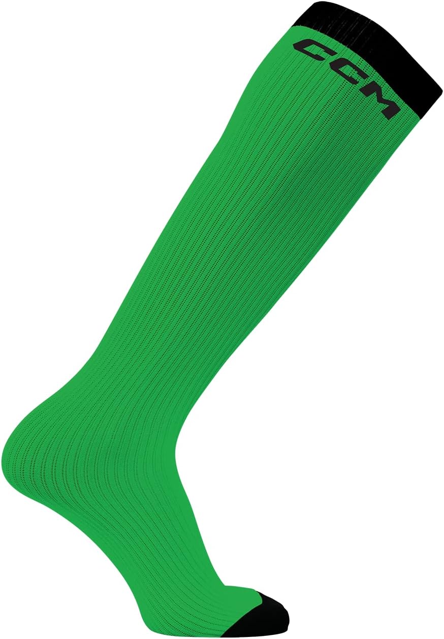 CCM ホッケースケートライナーソックス(大人用、ライムグリーン)