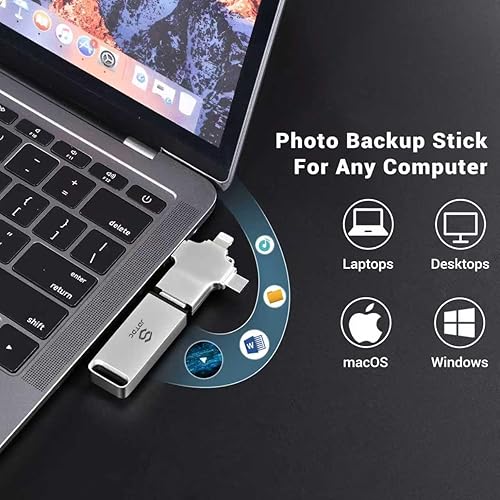 Miniatura 7 de Photo-Stick para todos los dispositivos 128 GB Auto Auto Foto y Video Backup-USB Drive para iPhone iPad Android Mac y PC  Multipuerto-Flash Drive &