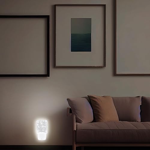 Miniatura 7 de Sumind 2 luces nocturnas con diamantes de imitación plateados, enchufables, luz nocturna brillante con brillo automático, lámpara de noche LED