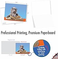 Vista 2 de The Best Card Company - 10 tarjetas de felicitación para perros en blanco para todas las ocasiones (4 x 5.12 pulgadas) - Perros de ojos de lectura