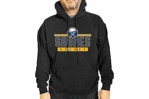 Sabres NHL True Fan Charcoal Heather Hooded Sweatshirt