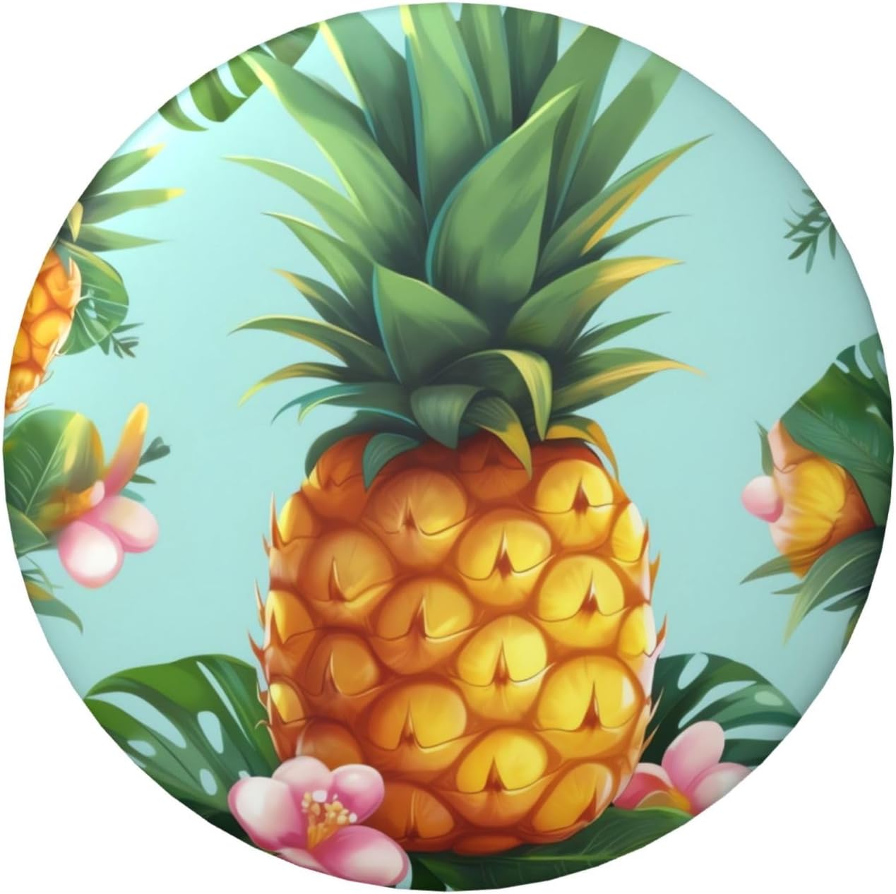 Tropical Pineapple Button Pins 1 Pc, 2.4 Inch Round Button Badges Metal Personalized Picture Photo Pin Buttons Kit For Craft Supplies Christmas Diy Party Projects