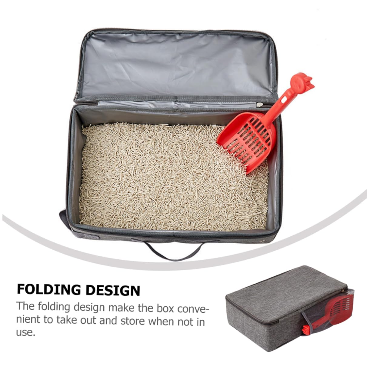 COLLBATH Caja Caja De Arena Plegable Para Gatos Arena Plegable De Viaje Bandeja Para Perros Más Pequeños Pala Para Arena Para Gatos Contenedores Plegables Suministros Para Gatos Tela Oxford