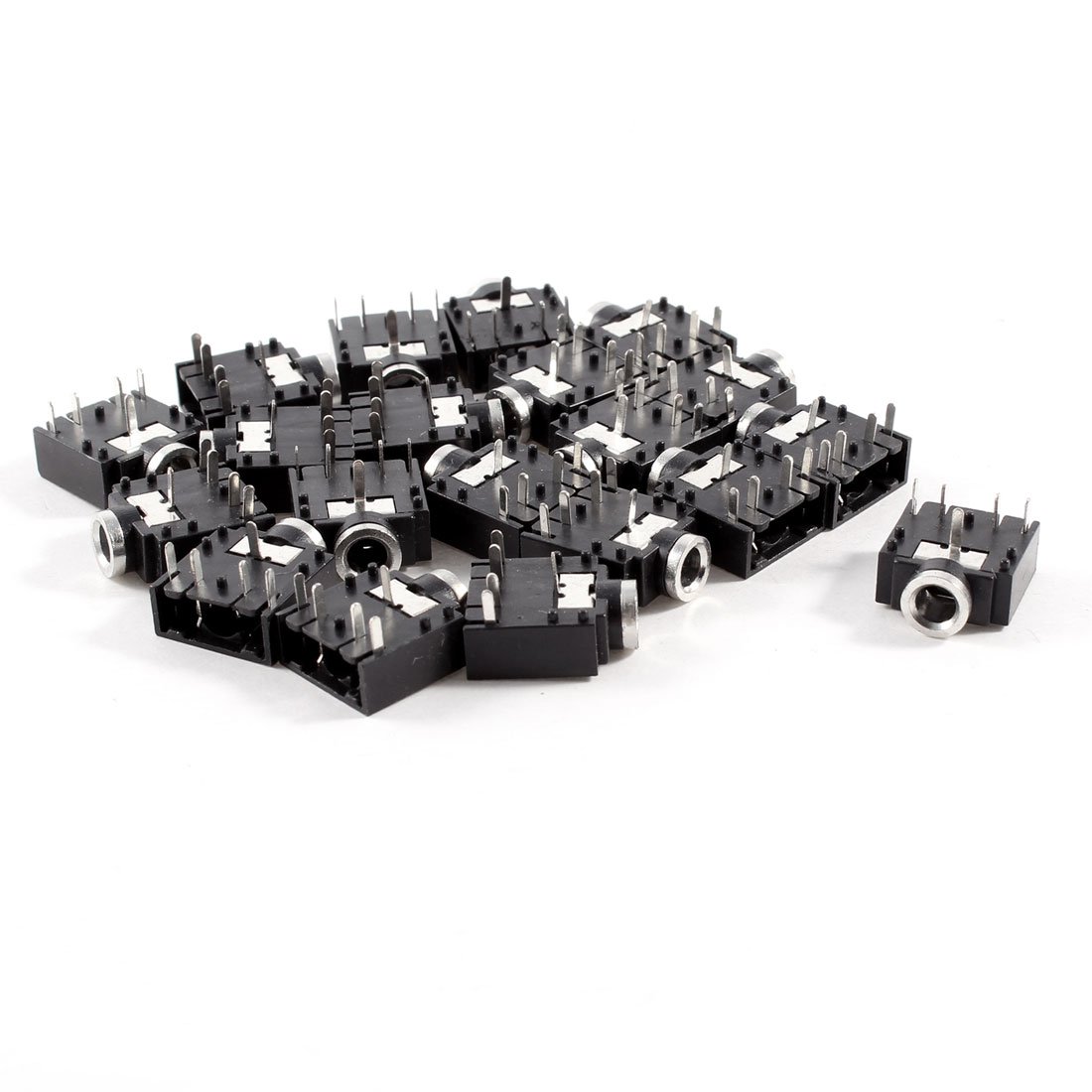 uxcell 20 Pcs DIP PCB Mount 5 Pins 3.5mm Socket Headphone Stereo Jack