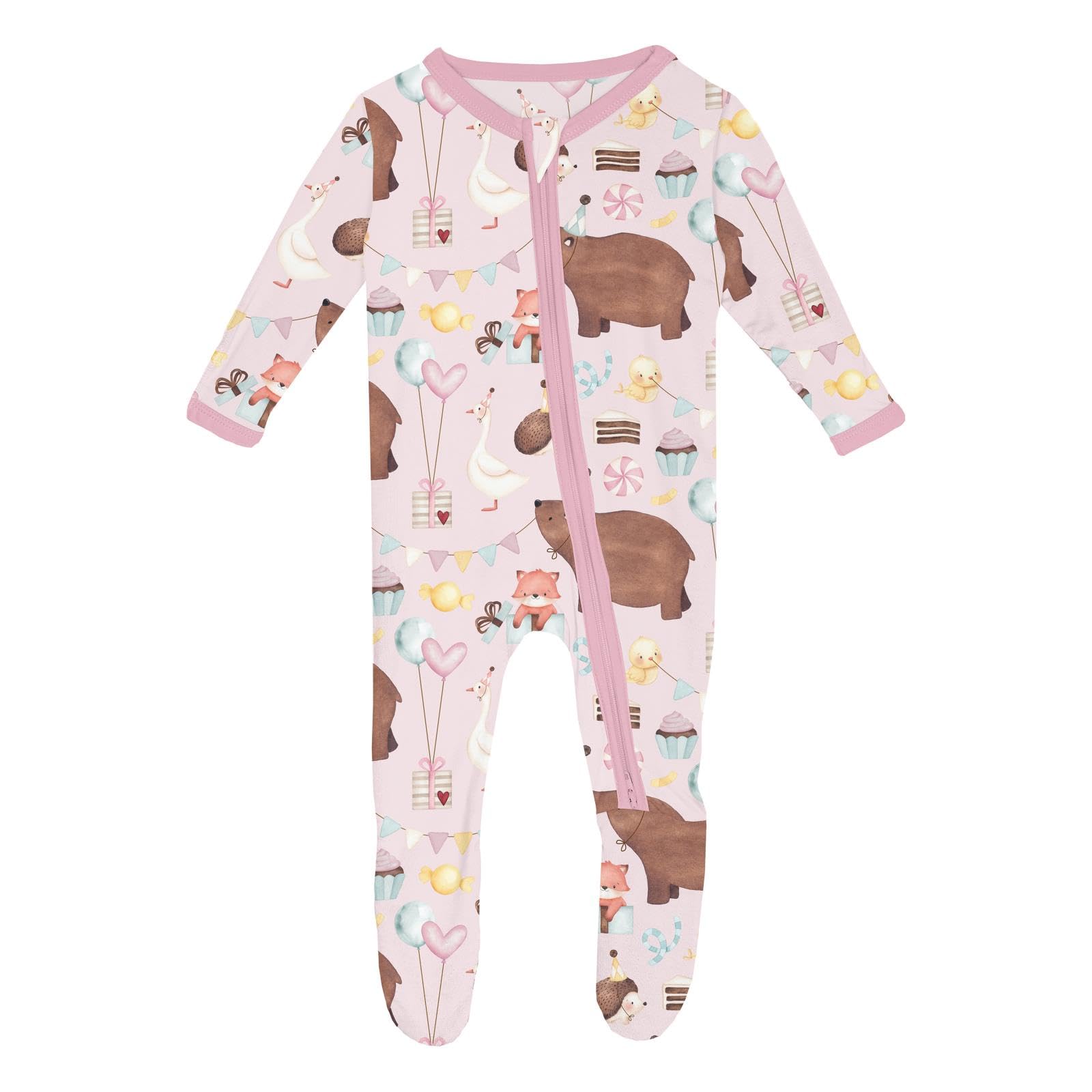 KicKee Baby &amp; Toddler Zipper Footie – Ultra-Soft Viscose from Bamboo Pajamas with Flip Paws &amp; Grips