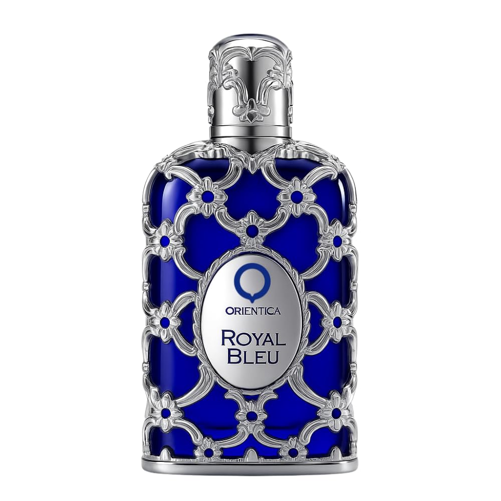 Orientica Luxury Collection Royal Bleu Eau De Parfum – Woody, Spicy, Vanilla, Cardamom, Bergamot, Lavender, Apple, Jasmine, Patchouli, Musk – Arabic Perfume for Men & Women – 2.7oz / 80ml
