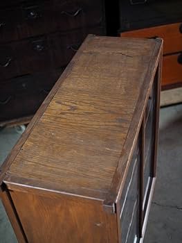 Amazon.co.jp: 横開きアンティークガラス棚昭和初期古録展送料別