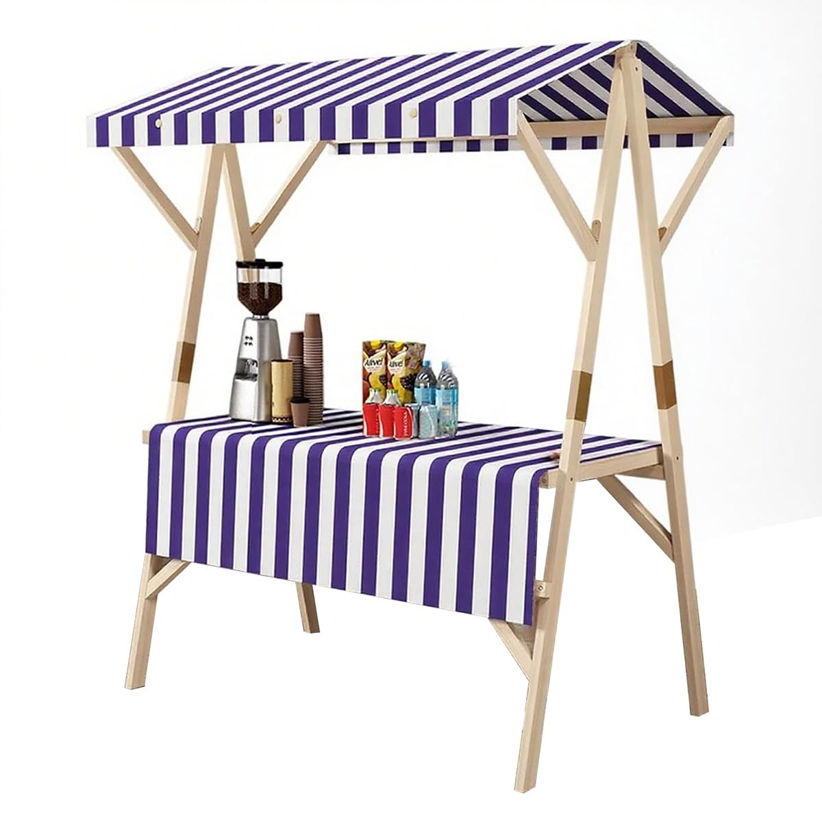 Soporte de exhibición portátil con toldo ideal para mercadillos y venta de comida callejera