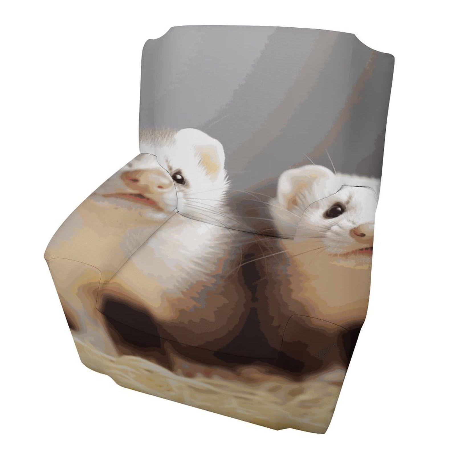 Fodpand Style Ferrets Sofa Cover Soft 1 Seater Sofa Slipcover For Pets Washable,Couch Cover With Elastic Straps Furniture Protector