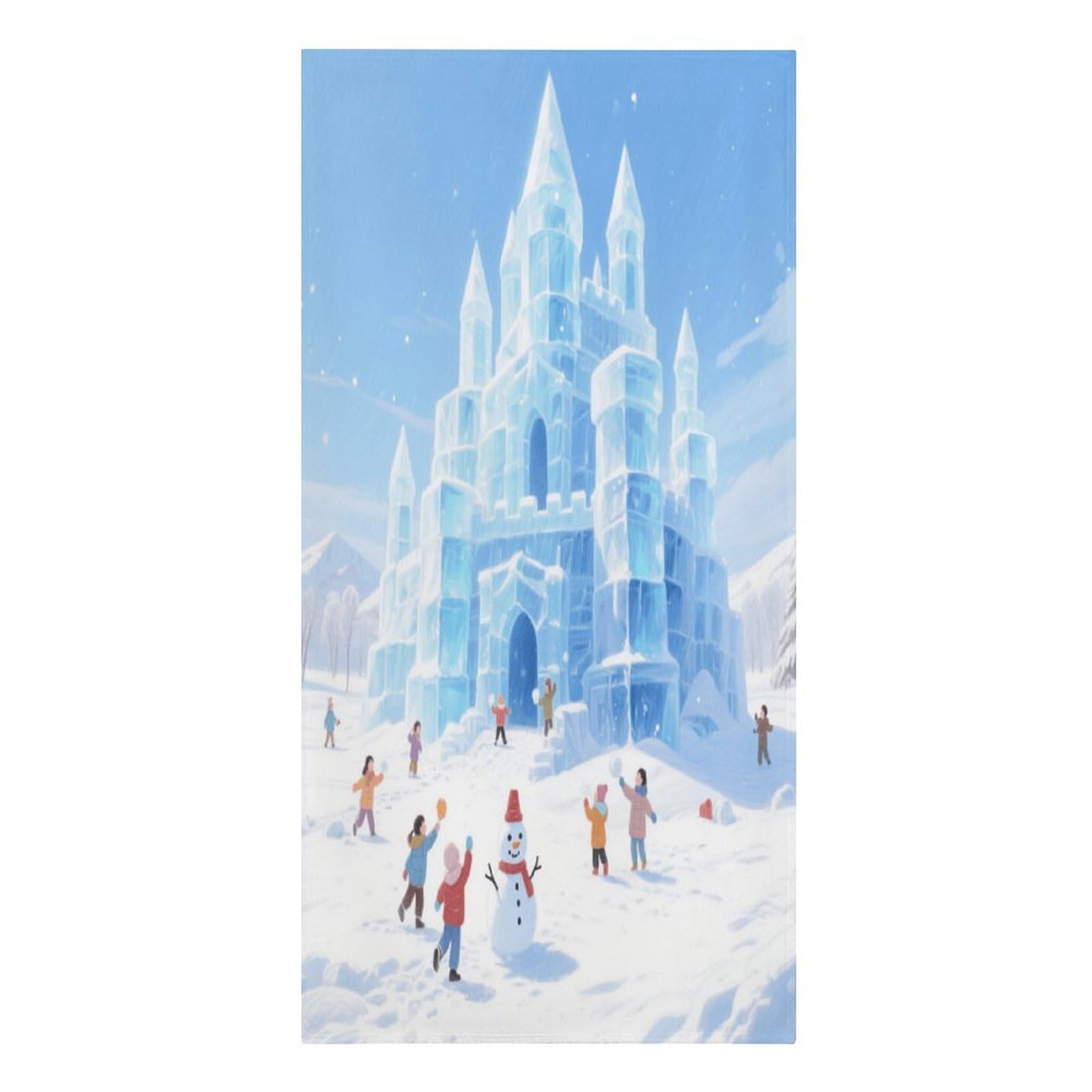 Fekiloot Men's Style Ice Castle Large Beach Towel, Travel Towel For Adults Wo, Pool Towels For Beach, Camping, Swim Pool, Gym, Sports& Yoga 61.4"X30.3"