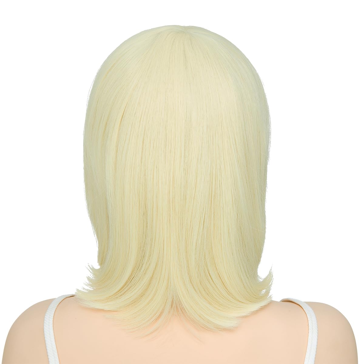 Yamel Blonde Bob Wig with Bangs 11 Inches Short Straight Synthetic Hair Costume Party Cosplay Halloween Wigs for Women Adult - Image 4