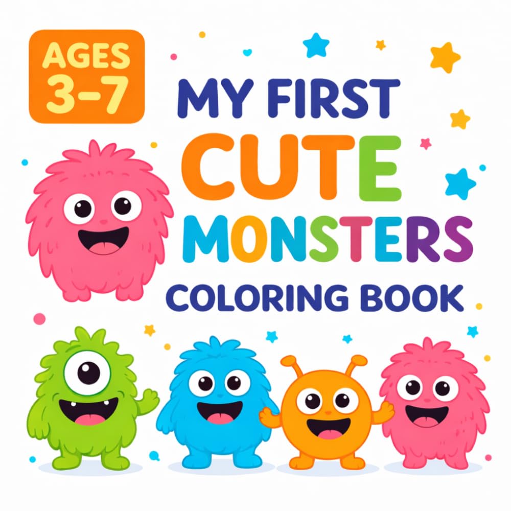 MY FIRST CUTE MONSTERS COLORING BOOK: 23 Cute Monsters Coloring Book