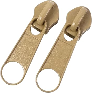 Jweemax 10PCS 5# Slider Zipper for Backpack Rainbow Bulk Slider Head Metal Zippers for Jacket Pen Bag Garment Accessories,Khaki