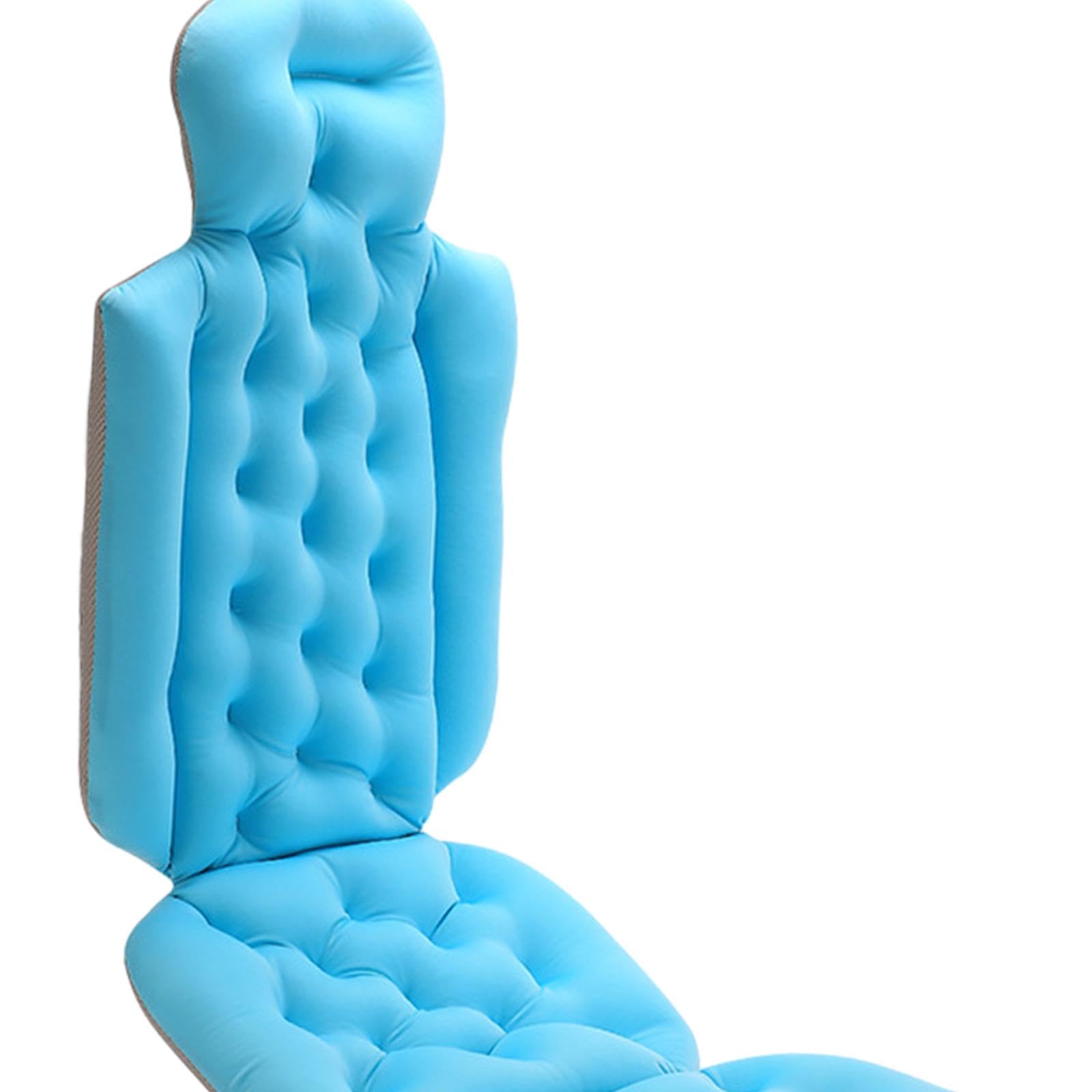 Cuscino Vasca da Bagno Cuscino Spa Cuscino Poggiatesta Cuscino Antiscivolo Supporto Morbido in Poliestere Traspirante per Relax Adulti Bagno Spa, Blu