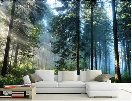 Custom 3D Jungle Mural Peel and Stick Forest Wallpaper Living Room Bedroom Forest Wall Mural Home Decor Peel and Stick90 Wx 63" H