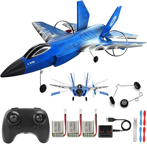 Avión RC F-35 Control remoto Jet Plane 2 CH Fácil de volar para niños, adultos principiantes (azul)
