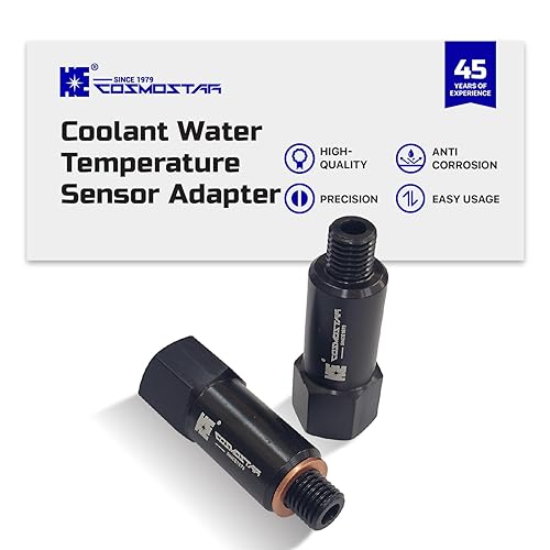 Miniatura 2 de Cosmostar - Adaptador de sensor de temperatura del agua refrigerante  M12-1.5 macho a 38 pulgadas NPT hembra, 1.7 pulgadas de longitud extendida,
