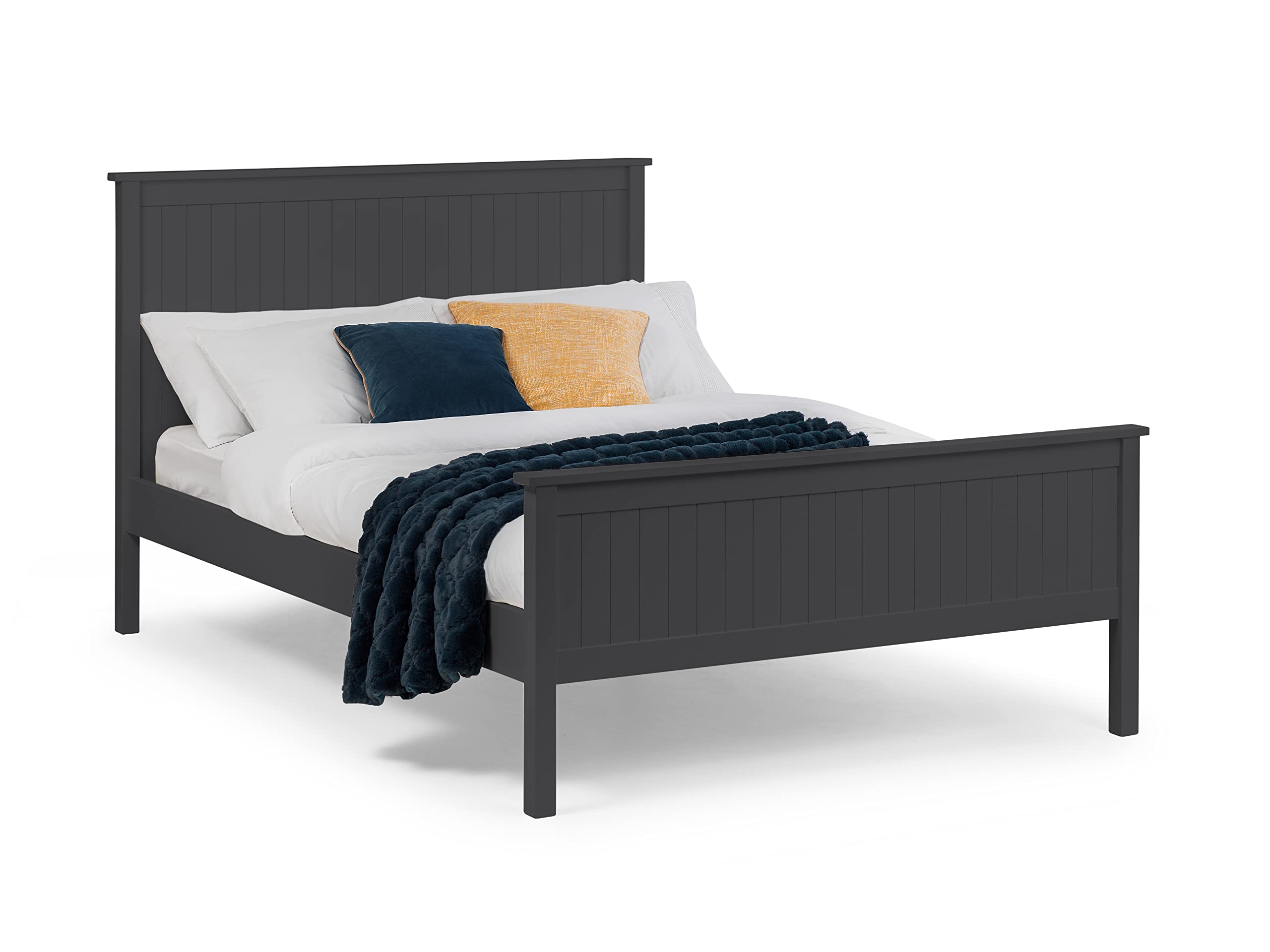Julian Bowen Maine 5ft King Size Anthracite Wooden Bed Frame