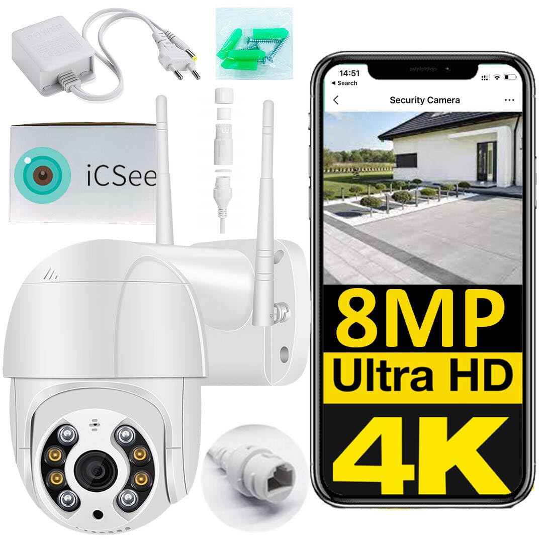 Kamera wifi zewnętrzna 4k 8mp biała