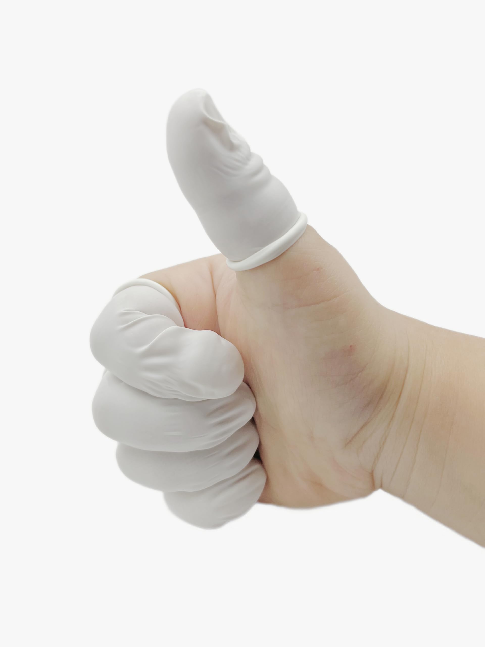 Disposable Latex Finger Cots, White, Protective Fingertips, 100 Count (Black)