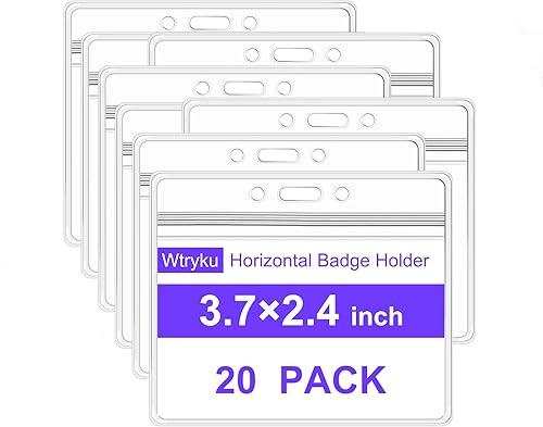 Wtryku Soporte horizontal para tarjetas de identificación, plástico PVC transparente, resellable, impermeable, con cremallera, para tarjetas de