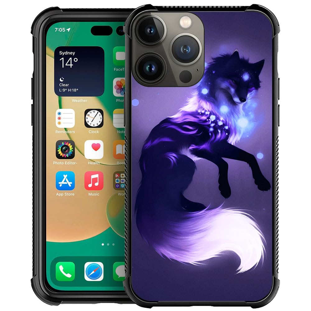 CARLOCA Compatible with iPhone 12 Pro Max Case,Galaxy Wolf iPhone 12 Pro Max Cases for Girls,Graphic Design Shockproof Anti-Scratch Drop Protection