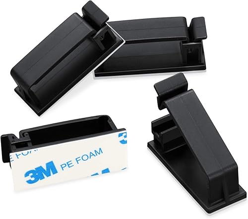 Miniatura 3 de Paquete de 50 clips autoadhesivos para organizar cables, organizadores de cables, soportes de cable para TV, PC, portátil, cable Ethernet,