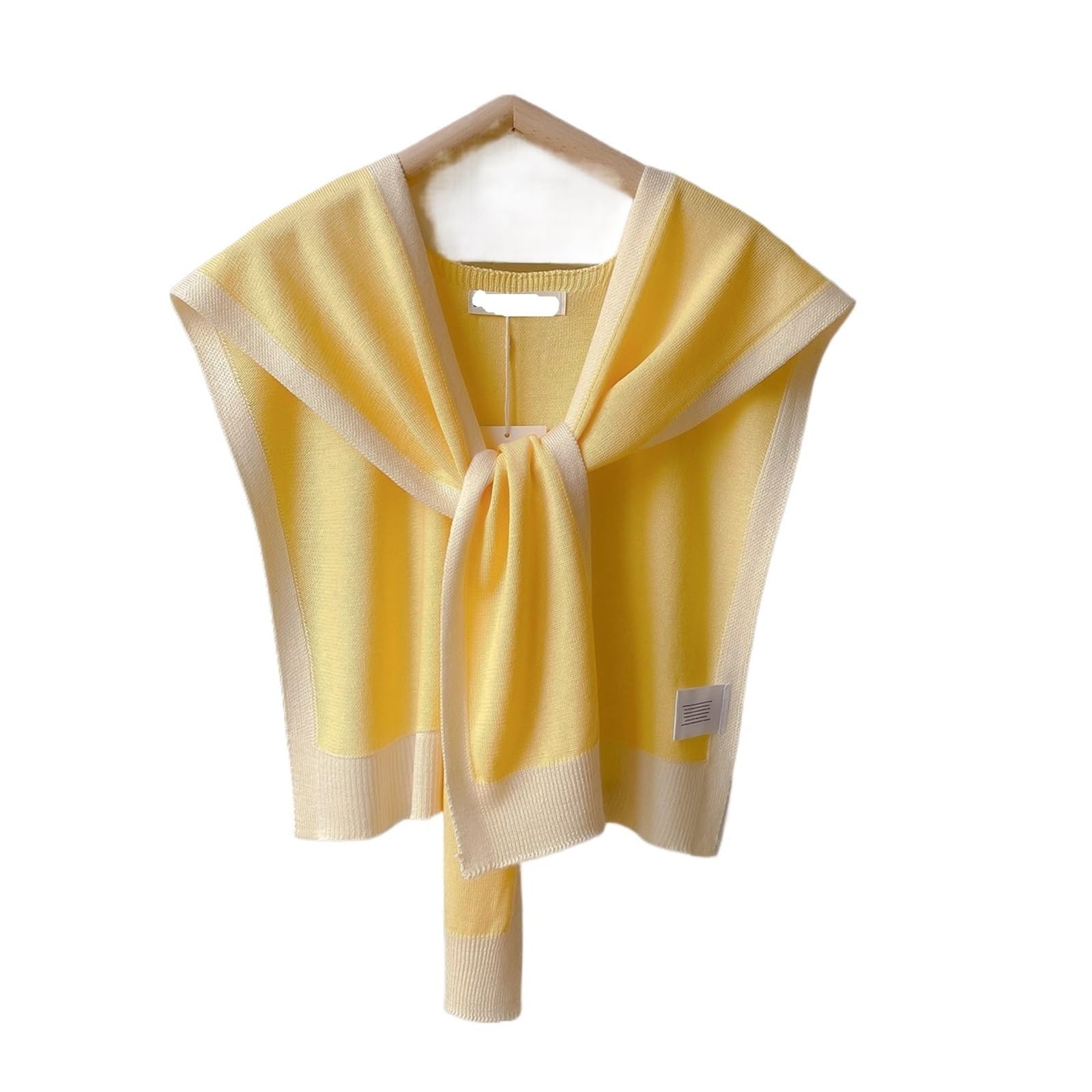 Estolas para Bodas Primavera y otoño, Chal de Punto a Rayas, Oficina de Verano, habitación con Aire Acondicionado, Bufanda for Cuello y Hombros(Yellow)