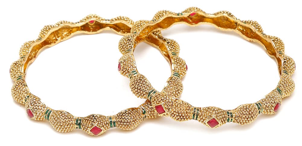 Shining Diva Fashion Latest Antique Gold Plated Set of 2 Stylish Traditional Bangle for Women (13806b_2.4) (B0B657XRWC) Amazon Price History, Amazon Price Tracker