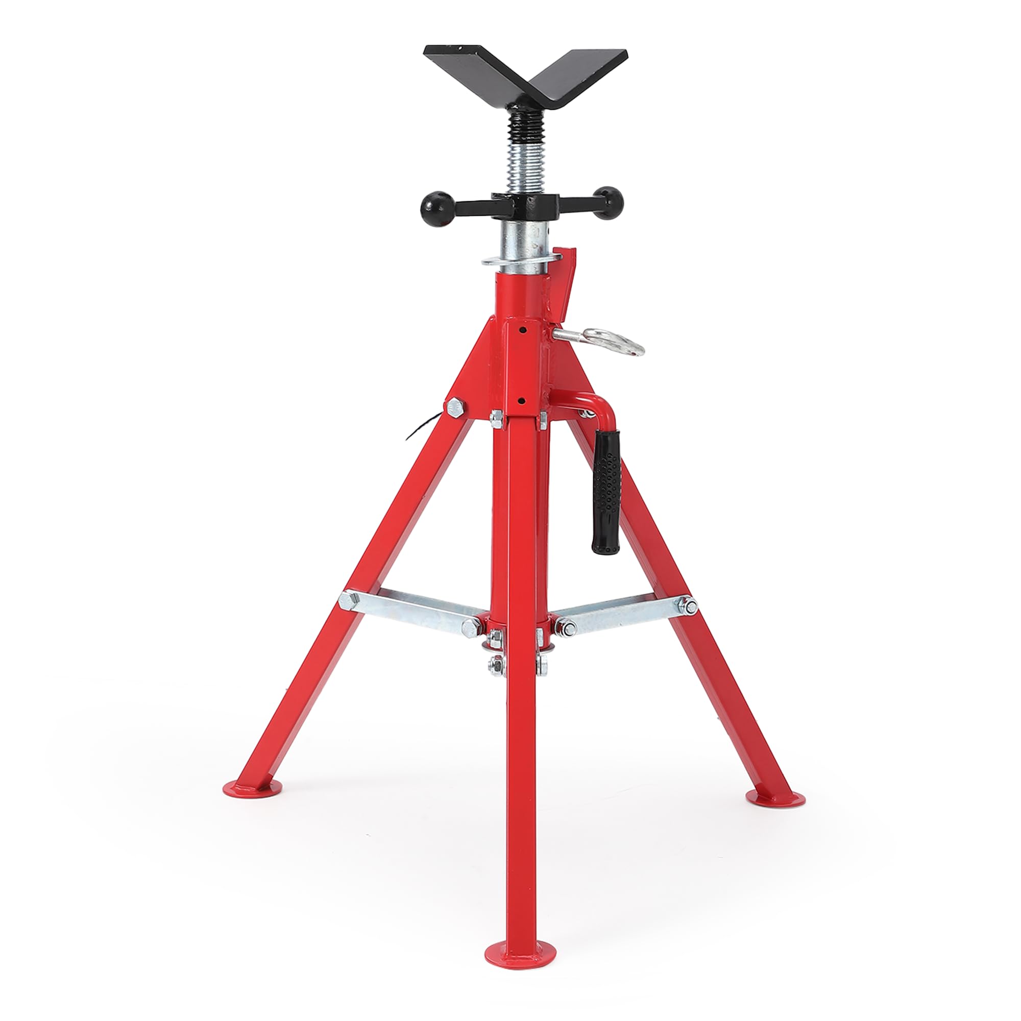Garvee v Head Pipe Stand, 1134kg Heavy Duty Steel Pipe Jack Stand, 71-132cm Adjustable Folding Portable Tripod Pipe Stands for Welding, Threading & Pipe Support