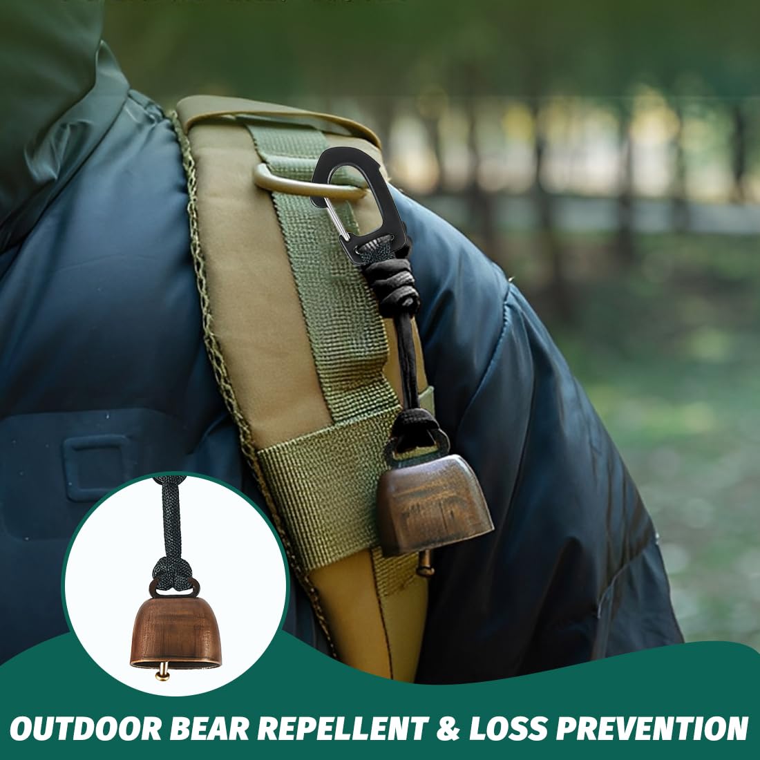 KIRZAX 3pcs Cloches Résistantes Aux Ours,Cloches Résistantes