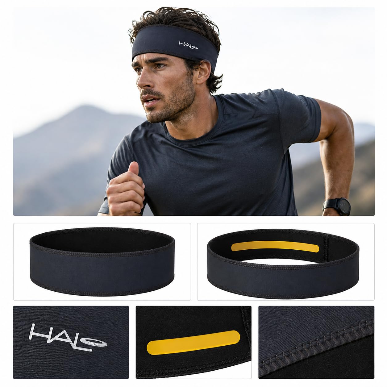 Halo Headband Halo II, Sweatband Pullover for Men and Women, No Slip with Moisture Wicking Dryline Fabric