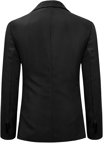Miniatura 2 de YUNCLOS Chaqueta blazer casual con solapa con muescas de 1 botón para hombre