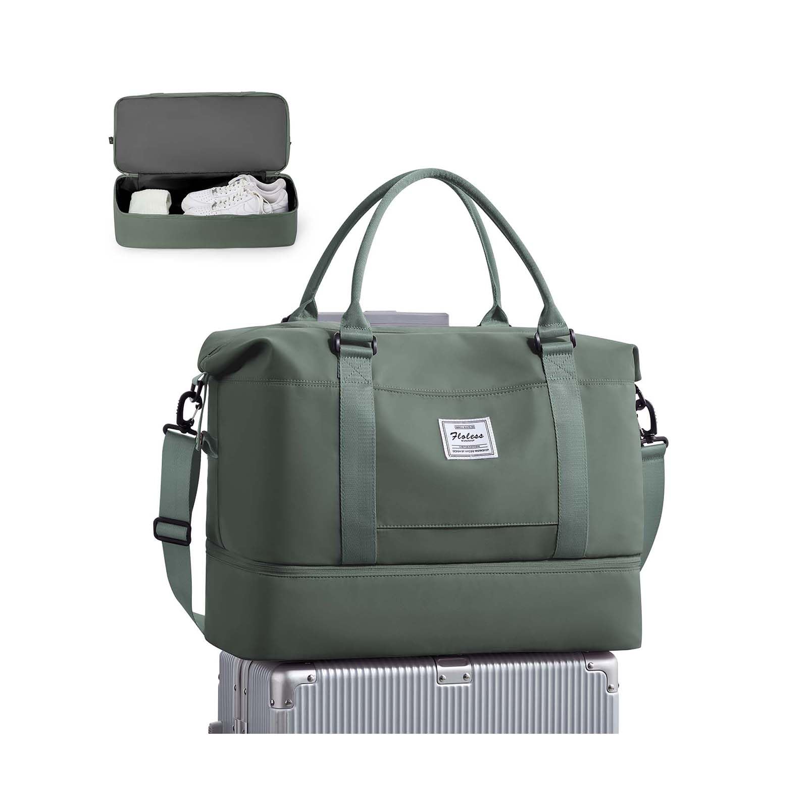 Travel Duffel Bag, Sports Tote Gym Bag, Shoulder Weekender Overnight Bag for Women