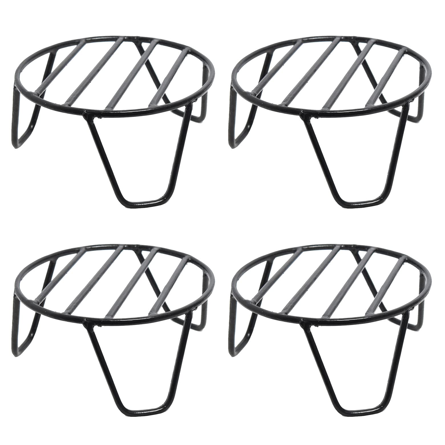 CRAFTCASTLE Elegant Iron Indoor/Outdoor Italiano Flower Pot/Plant Stand for Home Garden or Balcony Decor (Black) - Set of 4 Pcs (B092RDY3ZS) Amazon Price History, Amazon Price Tracker