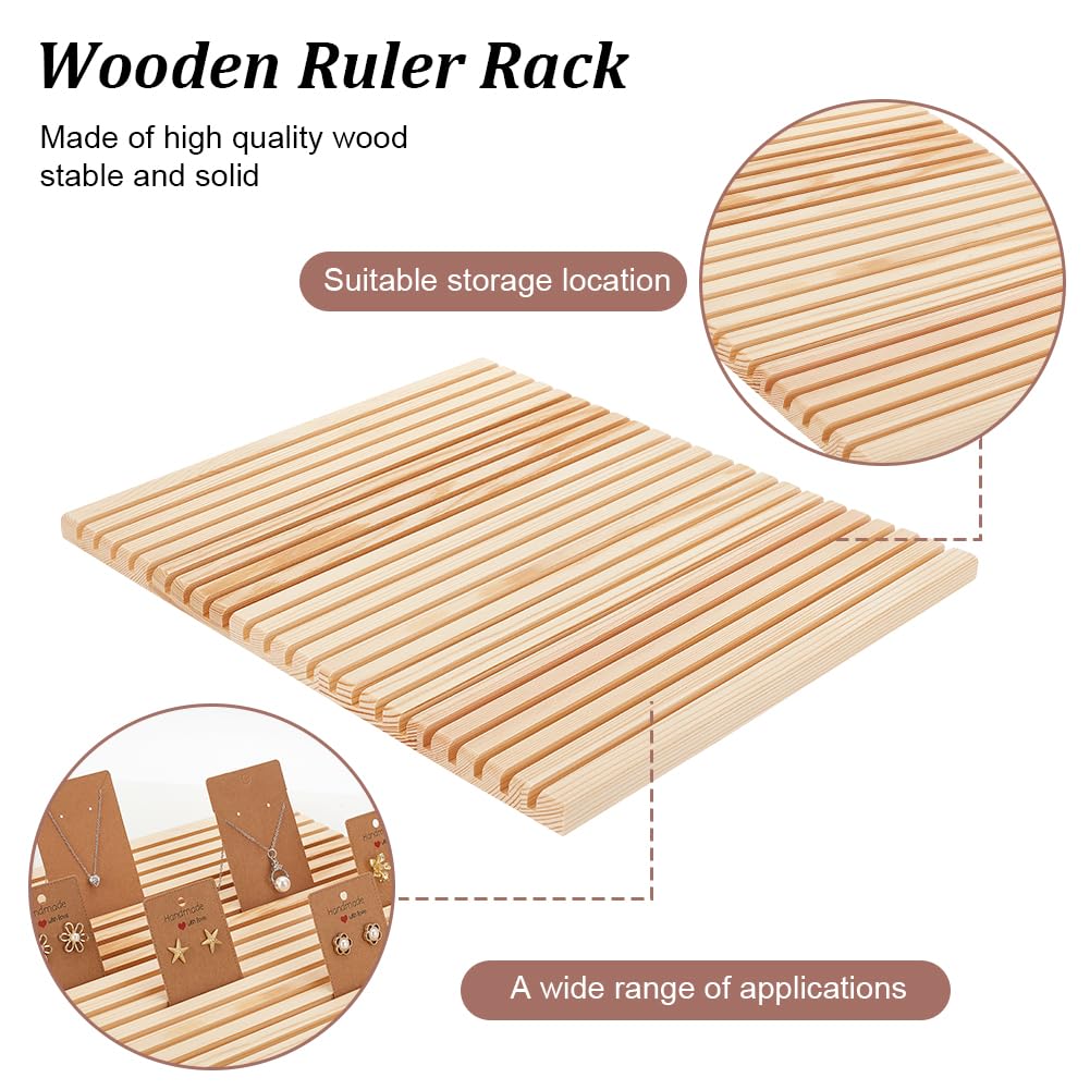 PH PandaHall 22 Slot Quilters Linealhalter 13.7 x 11.8 Zoll Großes Linealgestell Aus Holz Quiltlinealständer Vorlagen Organizer Für Näh Und Schneidetische