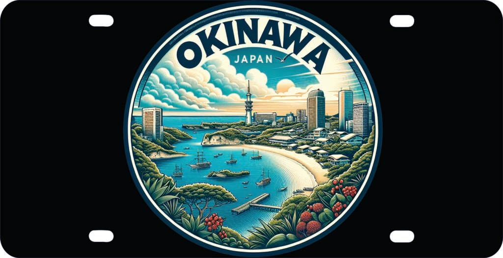 Okinawa Japan Souvenir Destination Mini Metal License Plate 4.75 x 2.25 inch
