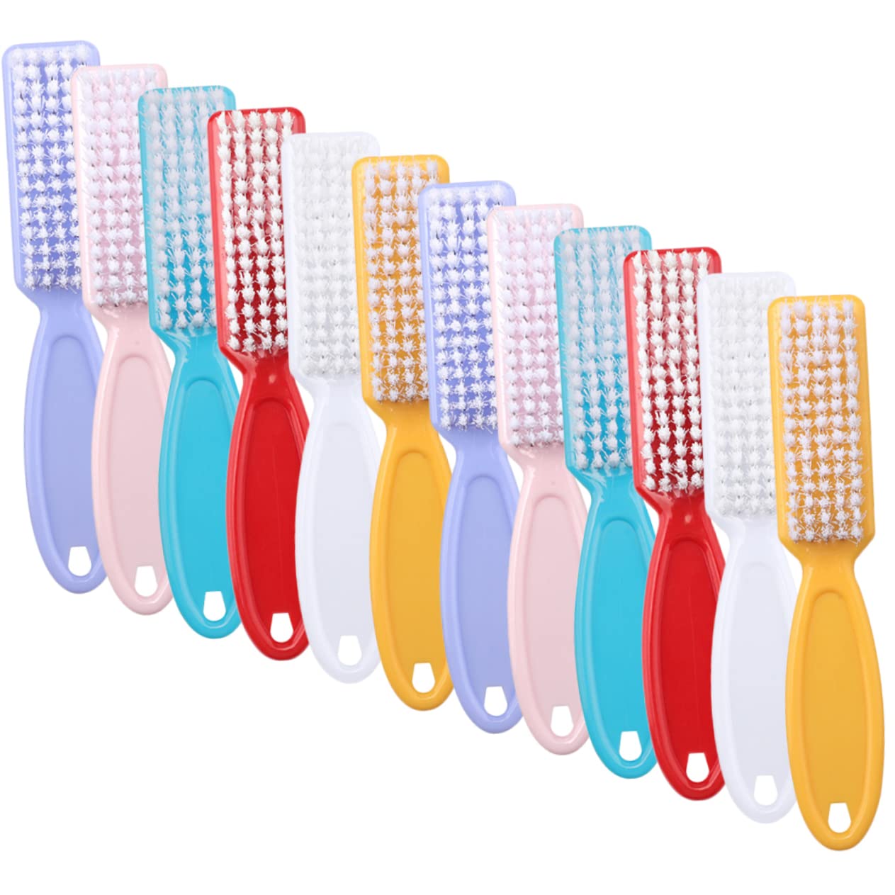 PLAFOPE Spazzola per Unghie 24 Pezzi in Plastico Pp, Pratica da Usare e Delicata sulla Pelle, per Manicure e Uso in Viaggio Colore Casuale